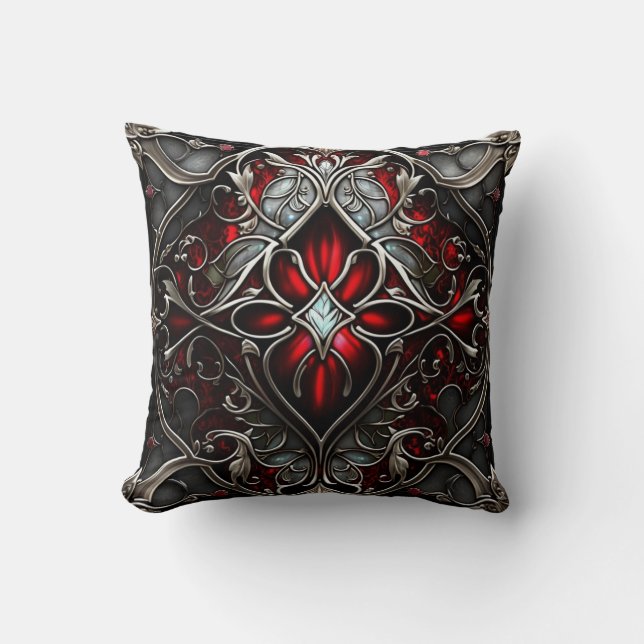 Metal Ruby Art Cushion (Front)