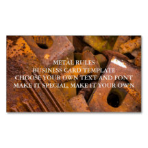 METAL RULES MAGNETIC BUSINESS CARD TEMPLATE