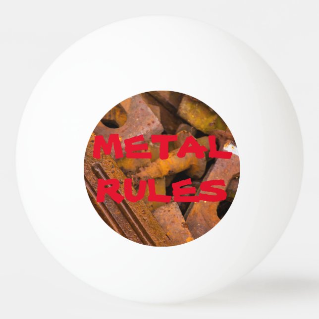 METAL RULES THREE STAR PING PONG BALL (Front)
