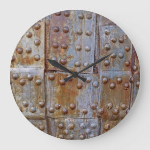 Metal Rust Look Round (Large) Wall Clock