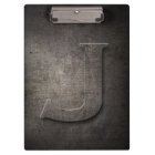 Metal Rustic J Monogram Clipboard