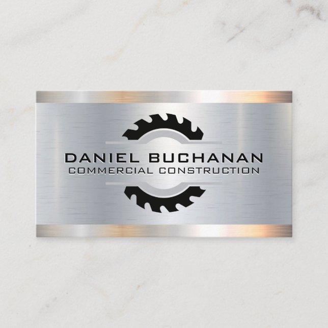 Metal Saw | Construction Tools Business Card (Front)
