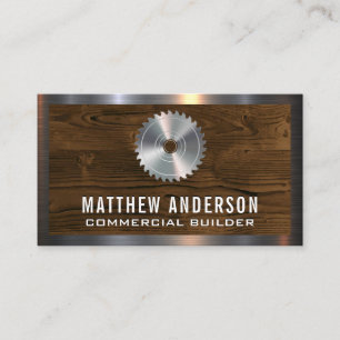 Metal Saw Wood Boards and Metal Trim Business Card
