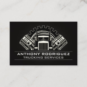 Metal Semi Truck Driver Logistics Transport Business Card