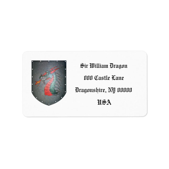 Metal Shield Dragon White Label (Front)