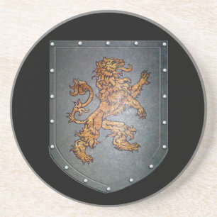 Metal Shield Mediaeval Lion Coaster