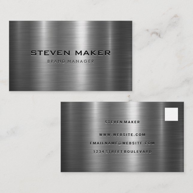 Metal Shine | White Box Business Card (Front/Back)