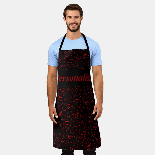 metal, shiny, pattern, music, note, elegant,  apron (Worn)