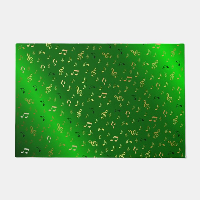 metal, shiny, pattern, music, note, elegant, doormat (Front)