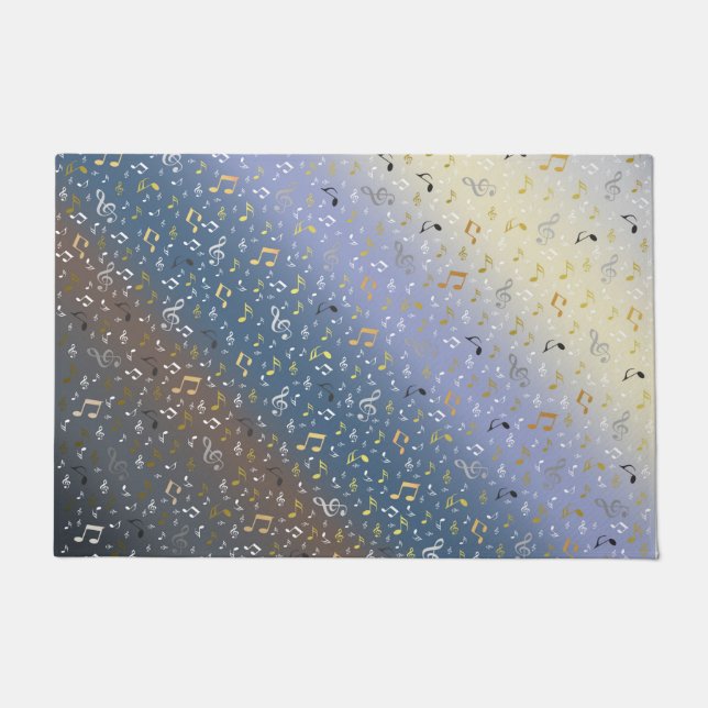 metal, shiny, pattern, music, note, elegant, doormat (Front)