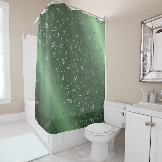 metal, shiny, pattern, music, note, elegant, shower curtain (In Situ)