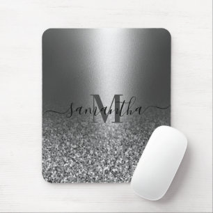 Metal Silver Glitter Mouse Pad