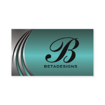 Metal silver grey teal, eye-catching monogram