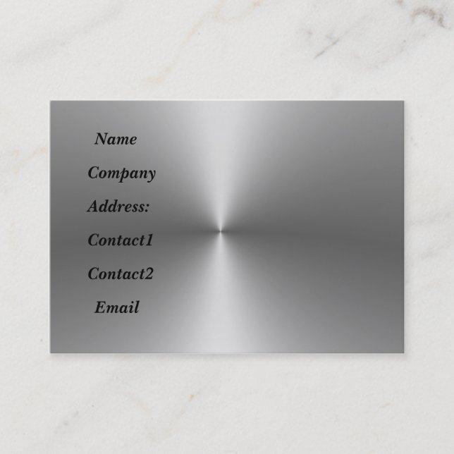 metal sleek 2 sided back metal beads business card (Front)