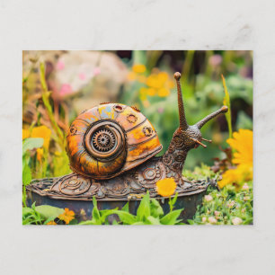 Metal Snail Garden Ornament Postcard