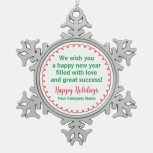 Metal Snowflake Christmas Ornament Personalised 