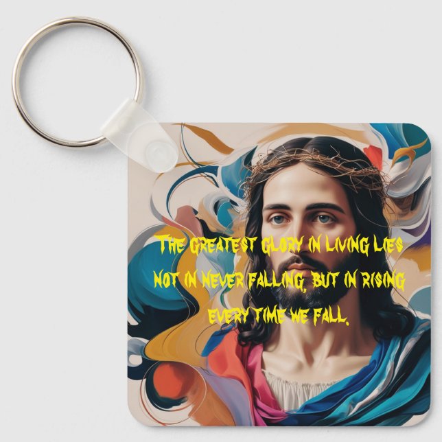 Metal square keychain  (Front)