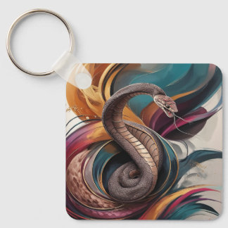 Metal square keychain