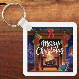 Metal Square Keychain