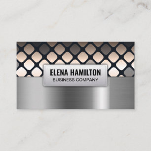 Metal Square Pattern   Metallic Brushed Business Card