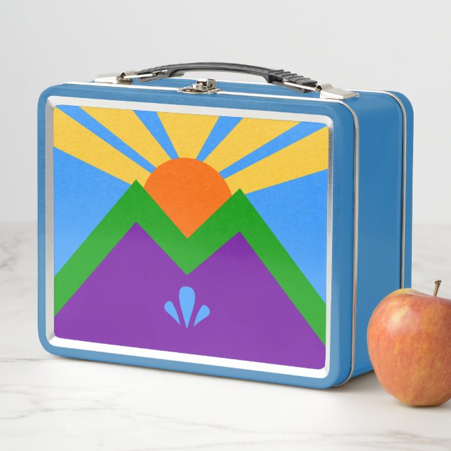 Metal Stainless Lunchbox, flag of Manitou Springs Lunch Box (In Situ)