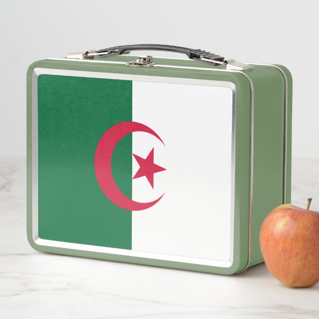 Metal Stainless Lunchbox with Algeria flag (In Situ)