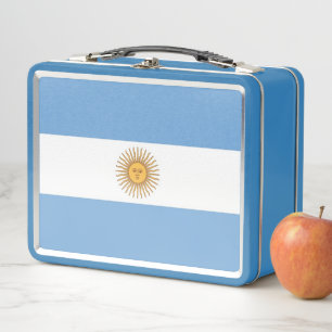Metal Stainless Lunchbox with Argentina flag