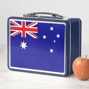 Metal Stainless Lunchbox with Australia flag