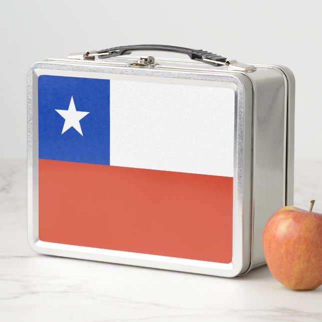 Metal Stainless Lunchbox with Chile flag (In Situ)