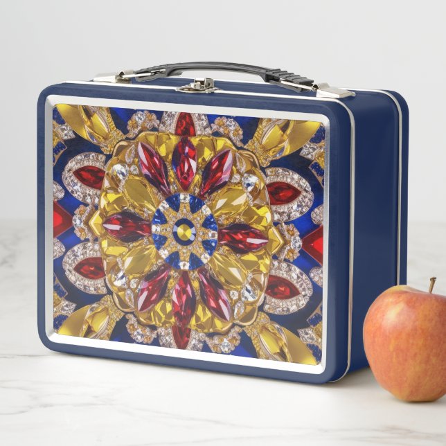 Metal Stainless Lunchbox with Colombia Colours (In Situ)