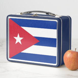 Metal Stainless Lunchbox with Cuba flag