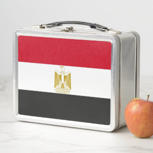 Metal Stainless Lunchbox with Egypt flag