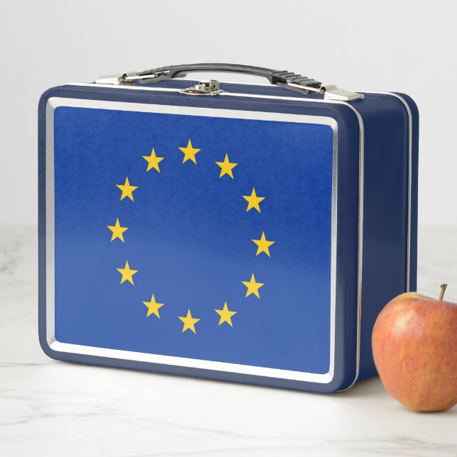Metal Stainless Lunchbox with European Union flag (In Situ)