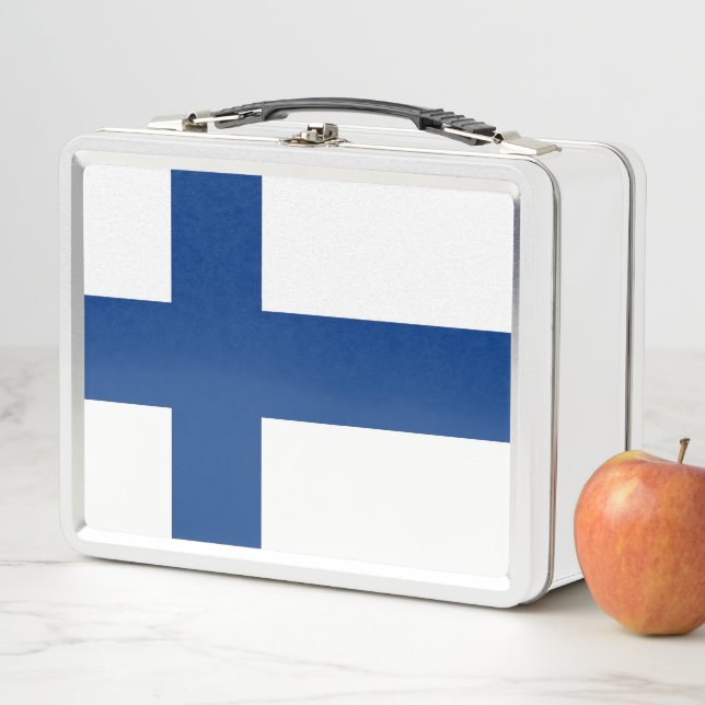 Metal Stainless Lunchbox with Finland flag (In Situ)