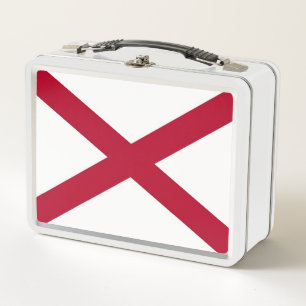 Metal Stainless Lunchbox with flag of Alabama, USA