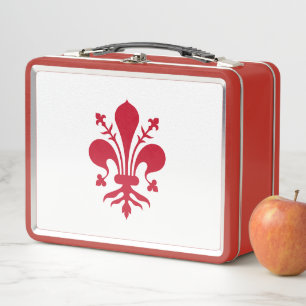 Metal Stainless Lunchbox with flag of Florence