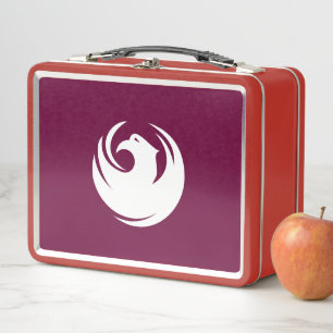 Metal Stainless Lunchbox with flag of Phoenix City