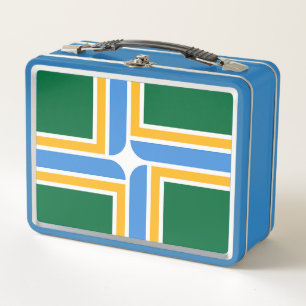 Metal Stainless Lunchbox with flag of Portland