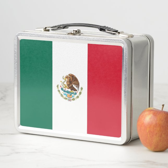 Metal Stainless Lunchbox with Mexico flag (In Situ)