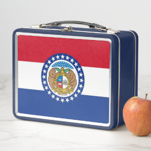 Metal Stainless Lunchbox with Missouri flag