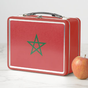 Metal Stainless Lunchbox with Morocco flag