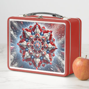 Metal Stainless Lunchbox with Norwegian Colours