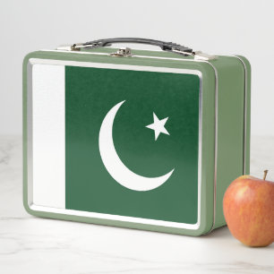 Metal Stainless Lunchbox with Pakistan flag