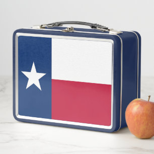Metal Stainless Lunchbox with Texas State flag