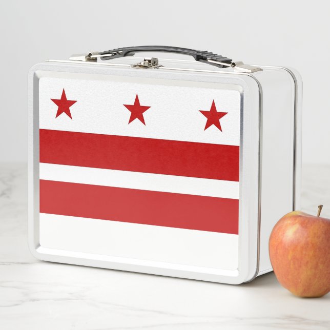 Metal Stainless Lunchbox with Washington DC flag (In Situ)