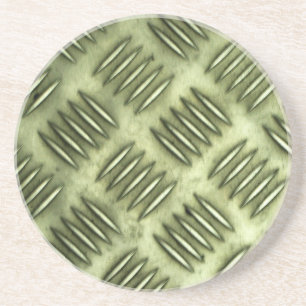 Metal Stainless Steel Chequered Flooring Texture Coaster