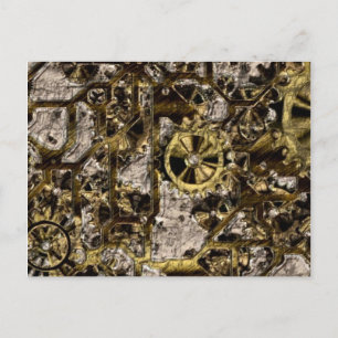 Metal Steampunk Postcard