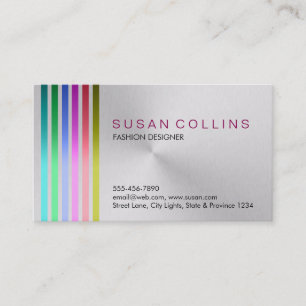 Metal Steel Professional Clean Striped Aluminium Business Card