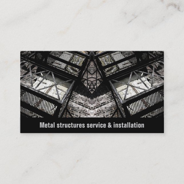 metal structures service and installation business card (Front)