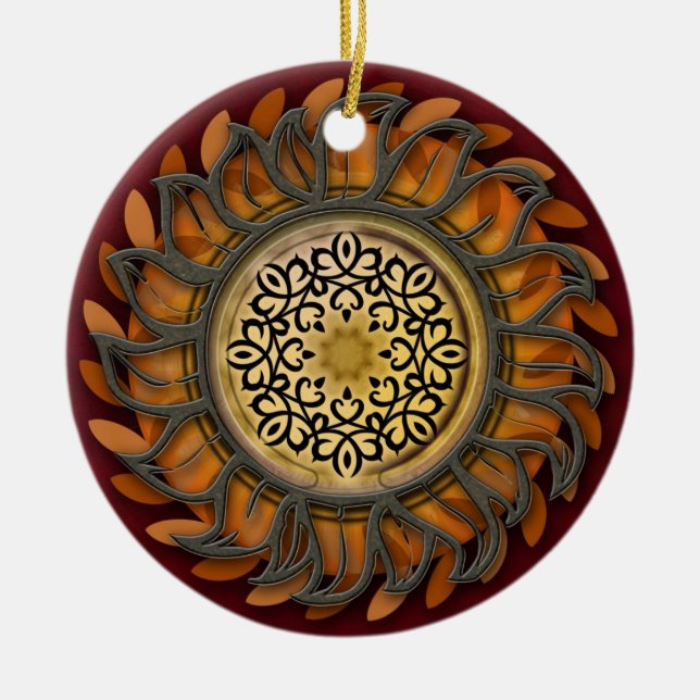 Metal Sun Splendour Ceramic Tree Decoration (Front)
